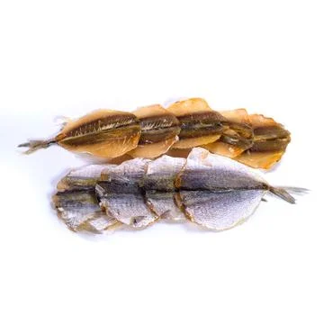 Dried fish on a white background Stock Photos