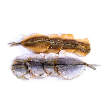 Dried fish on a white background Foto stock