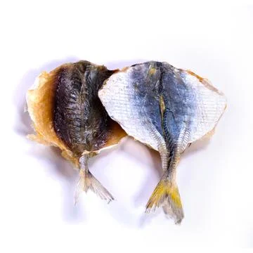 Dried fish on a white background Stock Photos