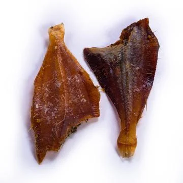 Dried fish on a white background 库存照片