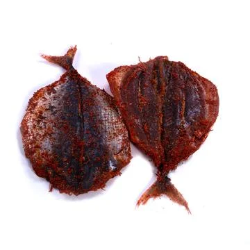Dried fish on a white background Foto stock