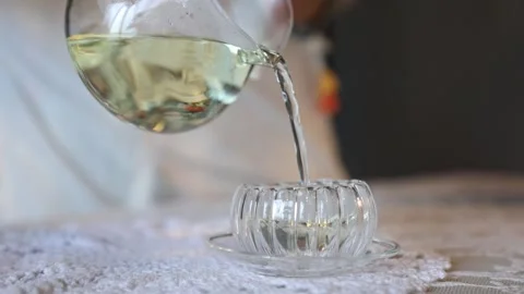 Dried flower Tea set 스톡 동영상 302949406