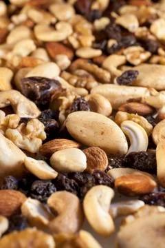 Dried fruit and nuts Stock Photos