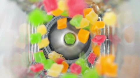 Dried fruit in blender. Stock Footage 86543921