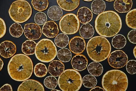 Dried fruit on colored background. Pattern of a fruit frips. Healthy eating Stock Photos