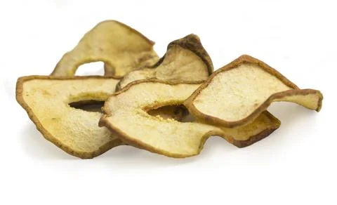 Dried fruit isolated on white background. Ddried pear slices Stock Photos