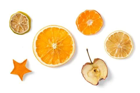 Dried fruit isolated on white Stock Photos