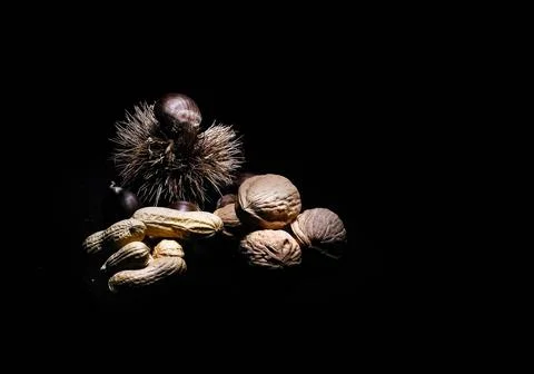 Dried fruit, nuts, peanuts and chestnuts 写真素材