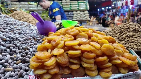 Dried fruit  at Souk El Had, Agadir Morocco : July 27, 2024 Stock Footage 280831952