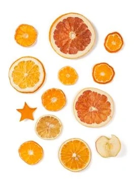 Dried fruit on white background Foto stock