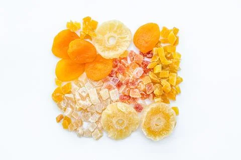 Dried fruit on white background Stock Photos