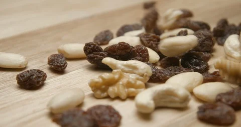 Dried fruits falling and rotating studio macro 스톡 동영상 101469656