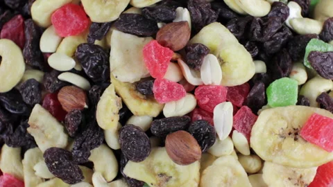 Dried fruits rotating close up Vidéo 233468452