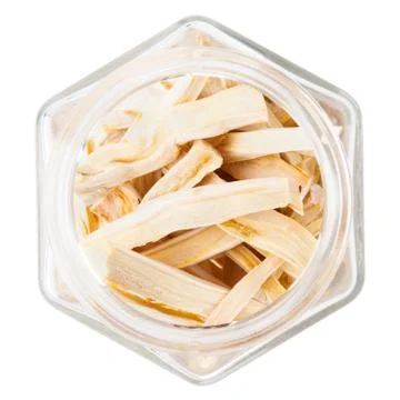 Dried ginger root, isolated over white background Stock Photos