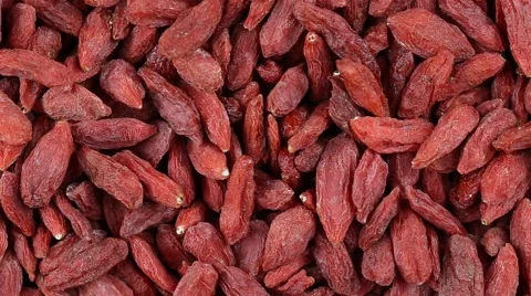 Dried Goji Berries. Loop rotation. Close up Stock Footage 66308481