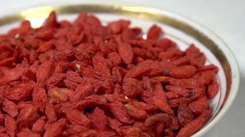 Dried Goji Berries in Shell Stock Footage 48951204