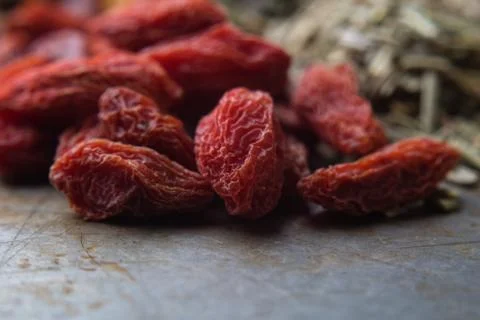 Dried goji macro Stock Photos