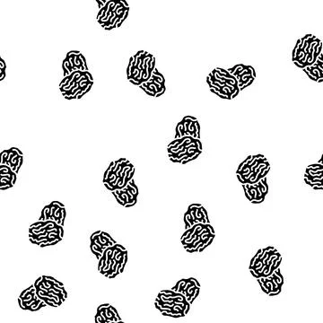 Dried grape glyph seamless pattern Stockillustratie