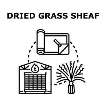 Dried grass sheaf concept vector illustration Stock Illustration