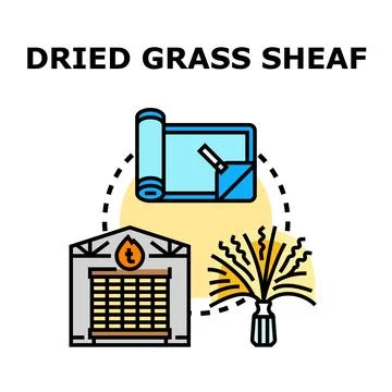 Dried grass sheaf concept vector illustration Stock Illustration