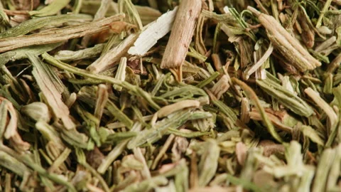 Dried green dill close-up macro. Green spice additive for food. Healthy greens Stock Footage 261063226