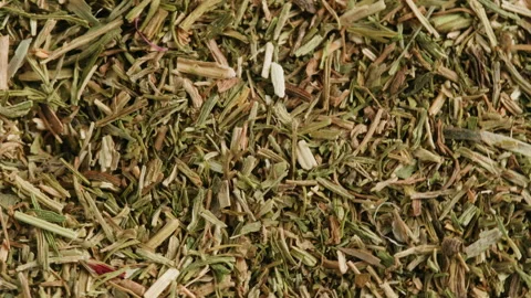 Dried green dill close-up macro. Green spice additive for food. Healthy greens Stock Footage 261063681