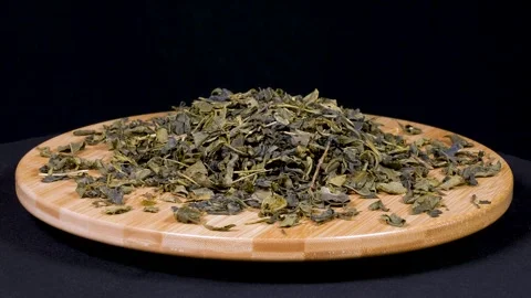 Dried Green Tea Leaves Stock Footage 331513340