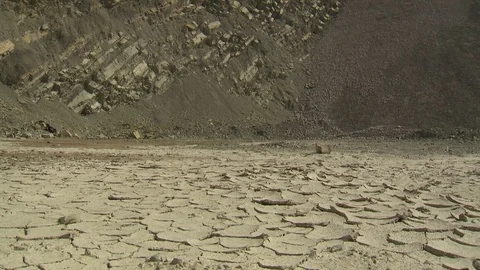 Dried ground in stone pit Video stock 73664829
