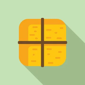 Dried hay stack icon flat vector. Farm food 스톡 일러스트