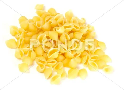 Dried italian pasta on white background Stock Photos