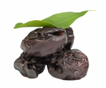 Dried jojoba with leaf isolated Stock Photos