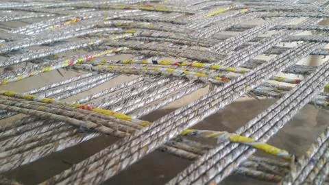 Dried jute thread or ropes interwoven for making traditional bed called charp Stock Photos