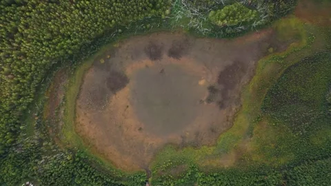 Dried-up lake general view, top plan Stock Footage 210230792