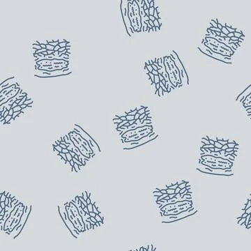 Dried landscape dirty water source line seamless pattern Illustrazione stock