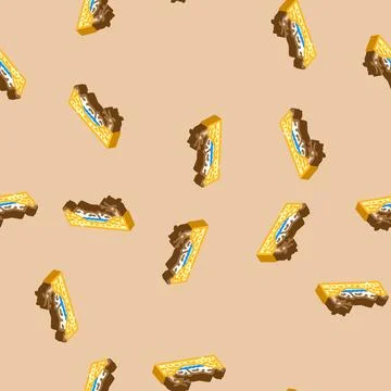 Dried landscape dirty water source isometric icon seamless pattern Stock Illustration