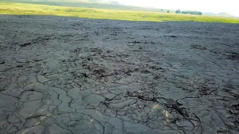 Dried up Lava Rocks fly over Video stock 89851489