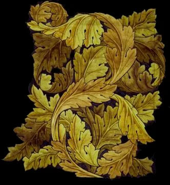 Dried leaves in abstract pattern, textile print Stock Illustration