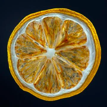 Dried lemon slice on a dark background Stock Photos