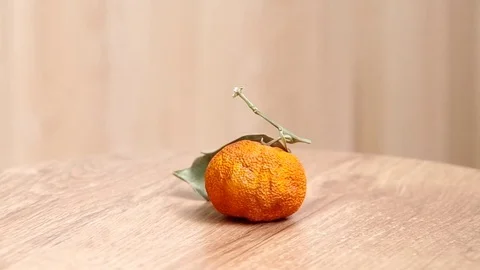 Dried mandarin on a table Stock Footage 75940828