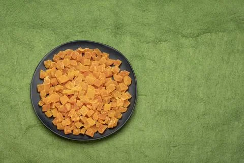 Dried mango fruit diced Stock Photos