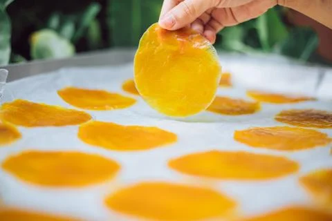 Dried mango paste ,mango sheet Stock Photos