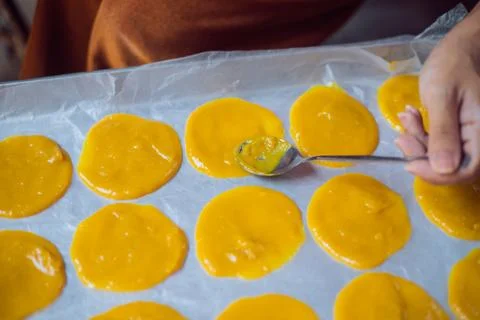 Dried mango paste ,mango sheet Stock Photos