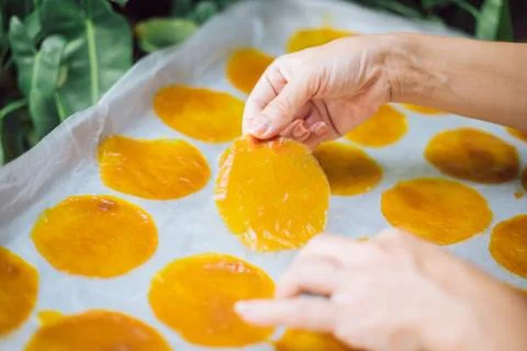 Dried mango paste ,mango sheet Stock Photos