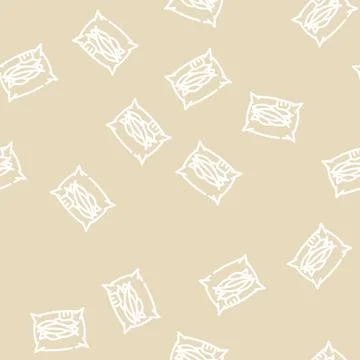 Dried mango pieces bag line vector seamless pattern Stock Illustration