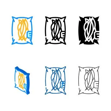 Dried mango pieces stylized bag color icon vector Stock Illustration