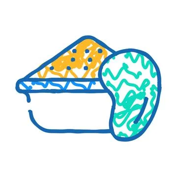 Dried mango powder icon doodle illustration Stock Illustration