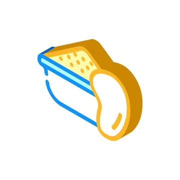 Dried mango powder isometric icon vector illustration Stock Illustration