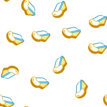 Dried mango powder isometric icon seamless pattern Stock Illustration