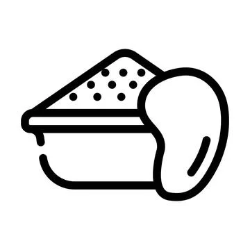 Dried mango powder line icon vector illustration Stock Illustration