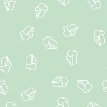 Dried mango powder line vector seamless pattern Stock Illustration